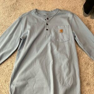 Carhartt Light Blue Relaxed Fit Henley Shirt
